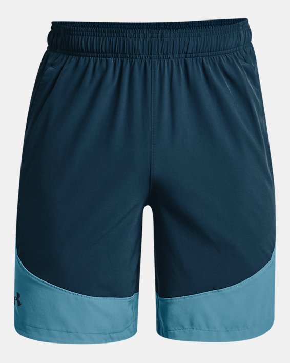 Men's UA HIIT Woven Colorblock Shorts, Blue, pdpMainDesktop image number 6